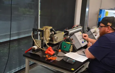 QTC technician testing a cooling turbine