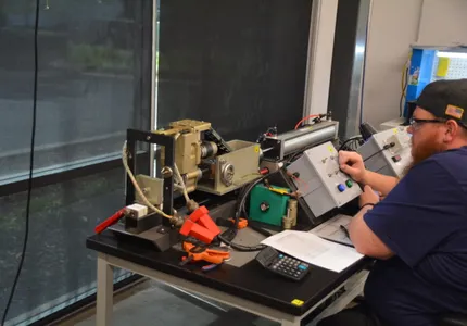 QTC technician testing a cooling turbine