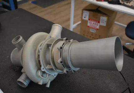 Air cycle machine turbine during overhaul at QTC